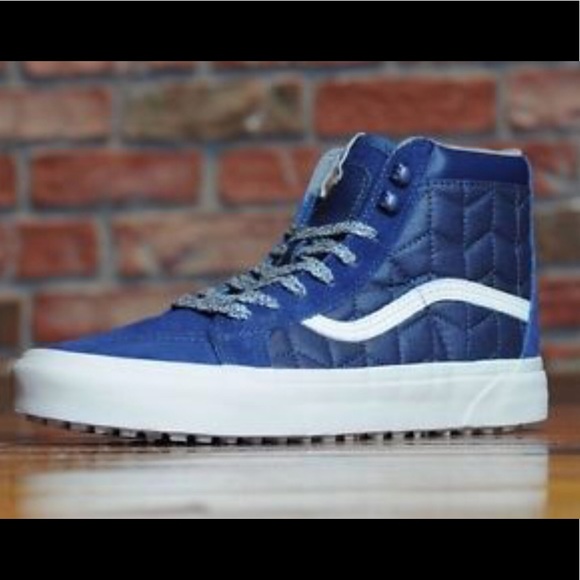 vans sk8 hi mte navy blue